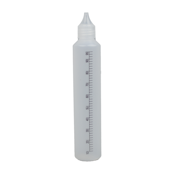 10 x 100ml Stiftflaschen o. Unicorn Bottle mit SKALA  - Kunststoffflaschen PE - Tropfflaschen