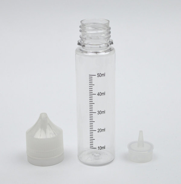 10 x 60ml SKALA-Stiftflaschen - Kunststoffflaschen PET - Leerflasche - Liquid Flasche für E-Liquid