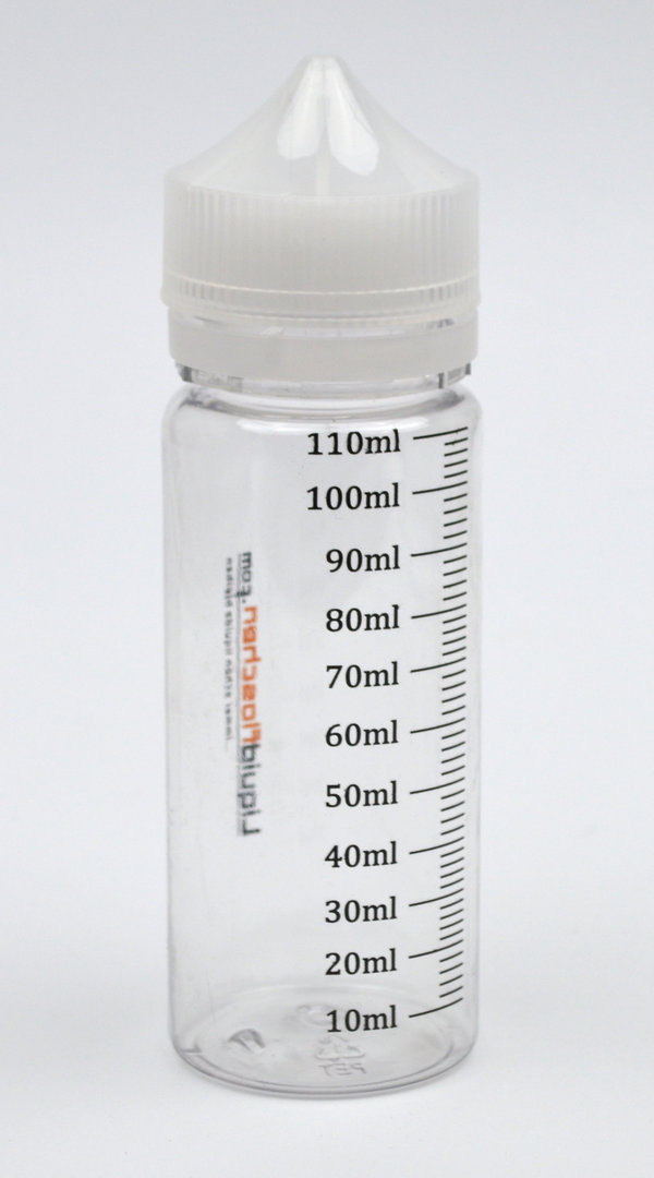 10 x 120ml PET-Liquidflaschen, Leerflaschen mit abdrehbarer Spitze und SKALA